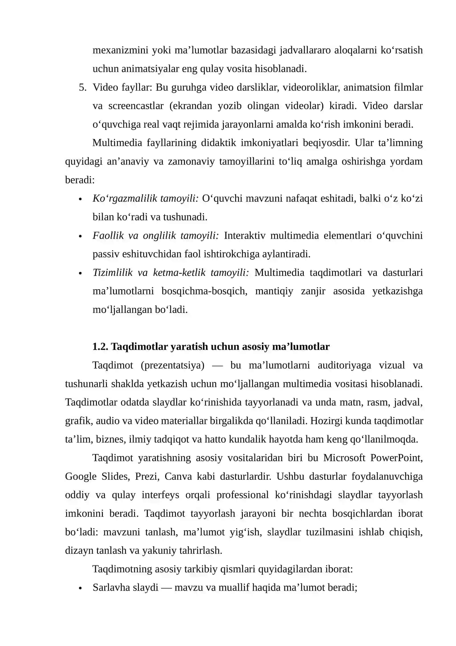 Kompyuter texnologiyalari va multimedia vositalari 4