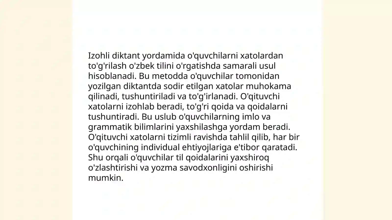 Ona tili ta’limida diktantning orni 4
