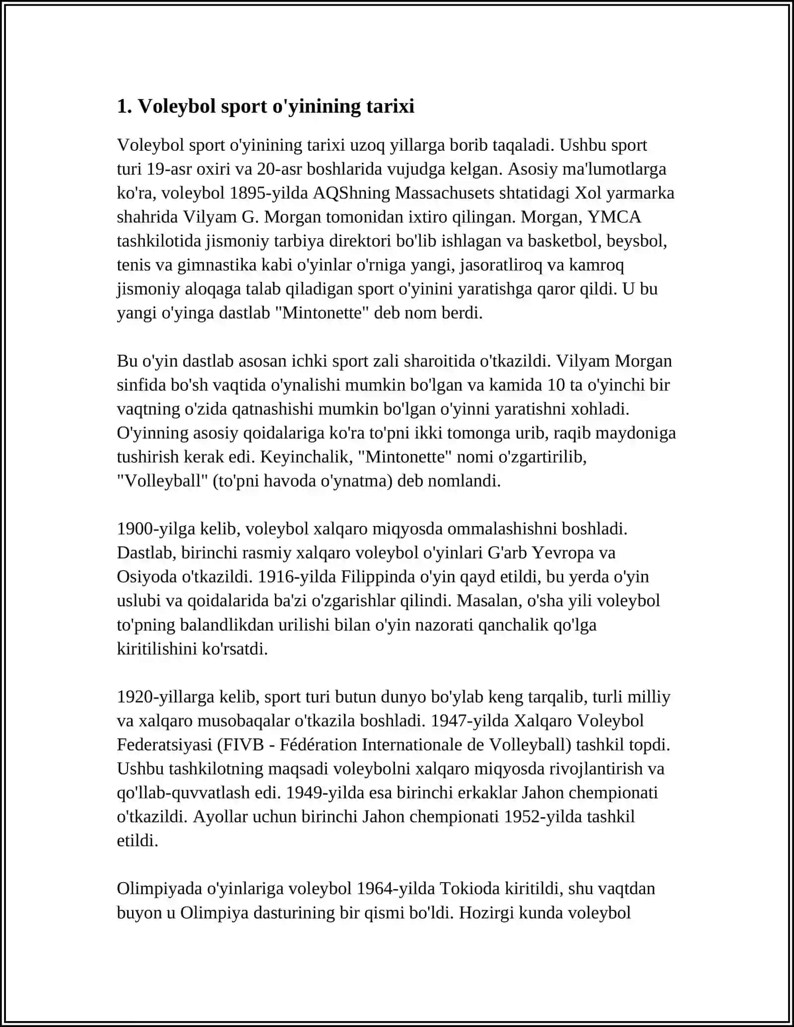 VOLLEYBOL SPORT O’YINI 4