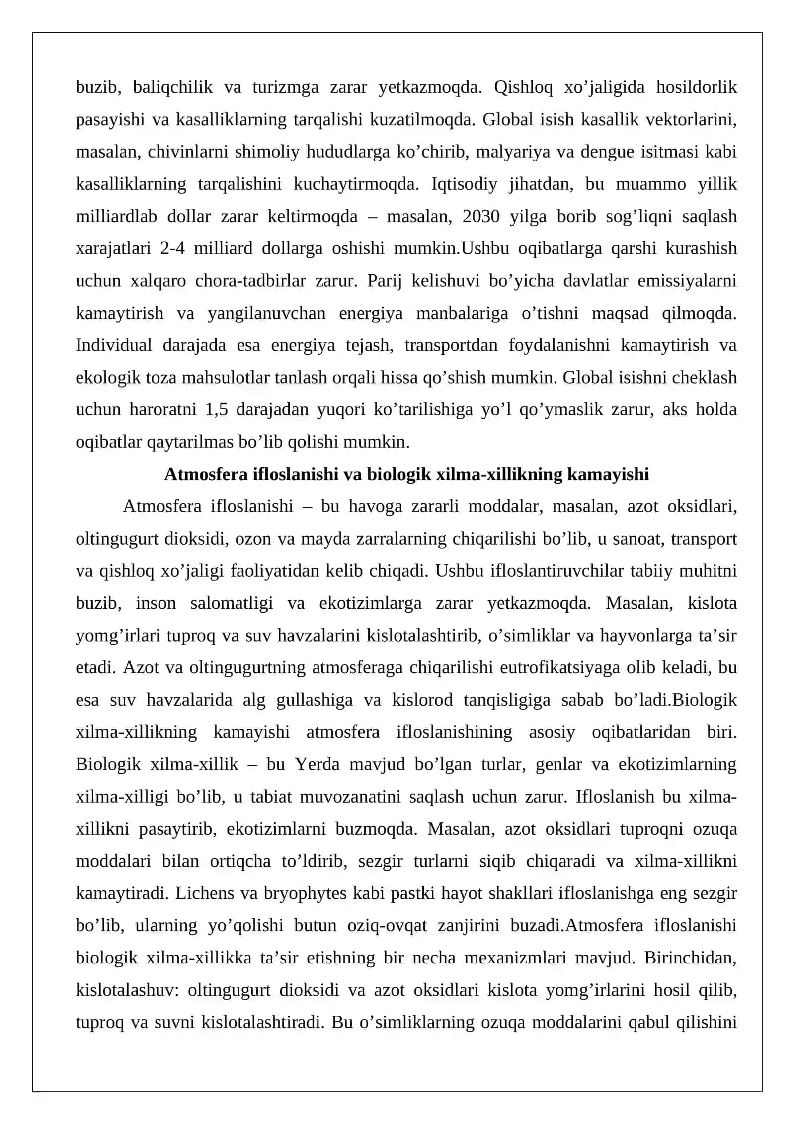 XXI asrda insoniyat oldidagi yangi global xavf va muammolar 4