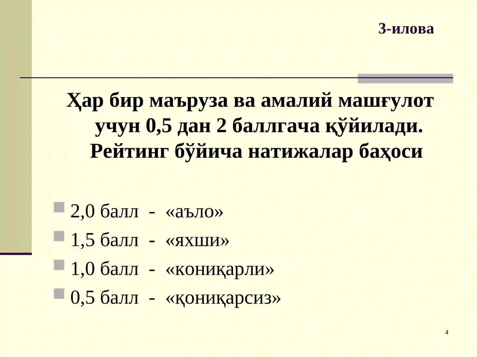 Tavsiya etiladigan adabiyotlar ro'yxati 4