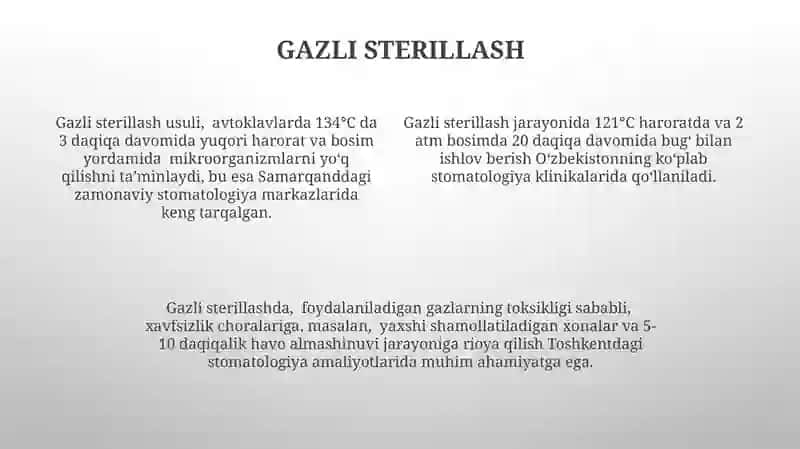 Terapevtik stomatologiyada sterilizatsiya usullari 4
