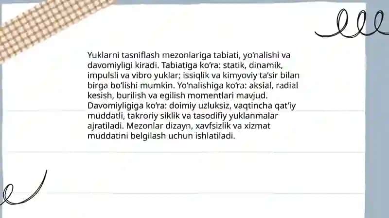Bosh yuklarning tasnifi 4