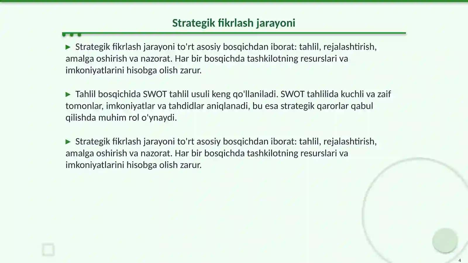 Strategik fikrlash qoidalari 4