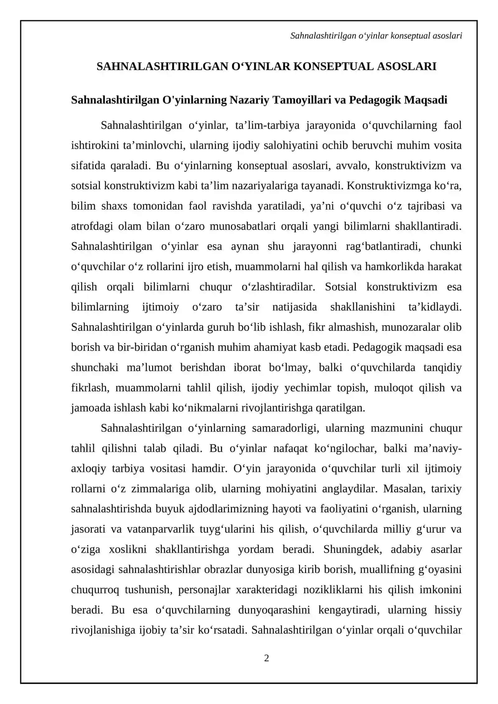 Sahnalashtirilgan oʻyinlar 4