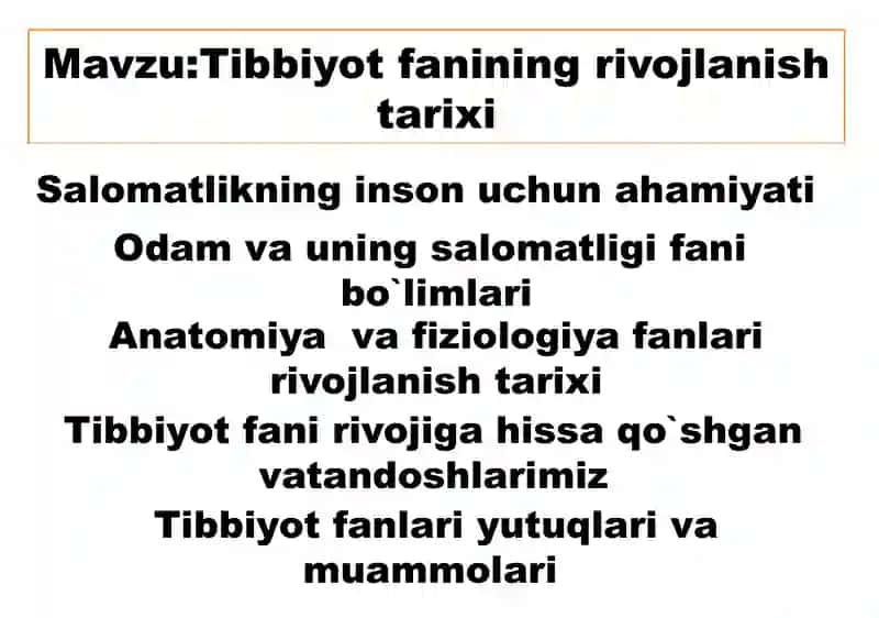 Tibbiyot fanining rivojlanish tarixi 4