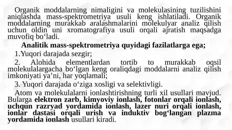 Mass-spektrometrik analiz usullari 4
