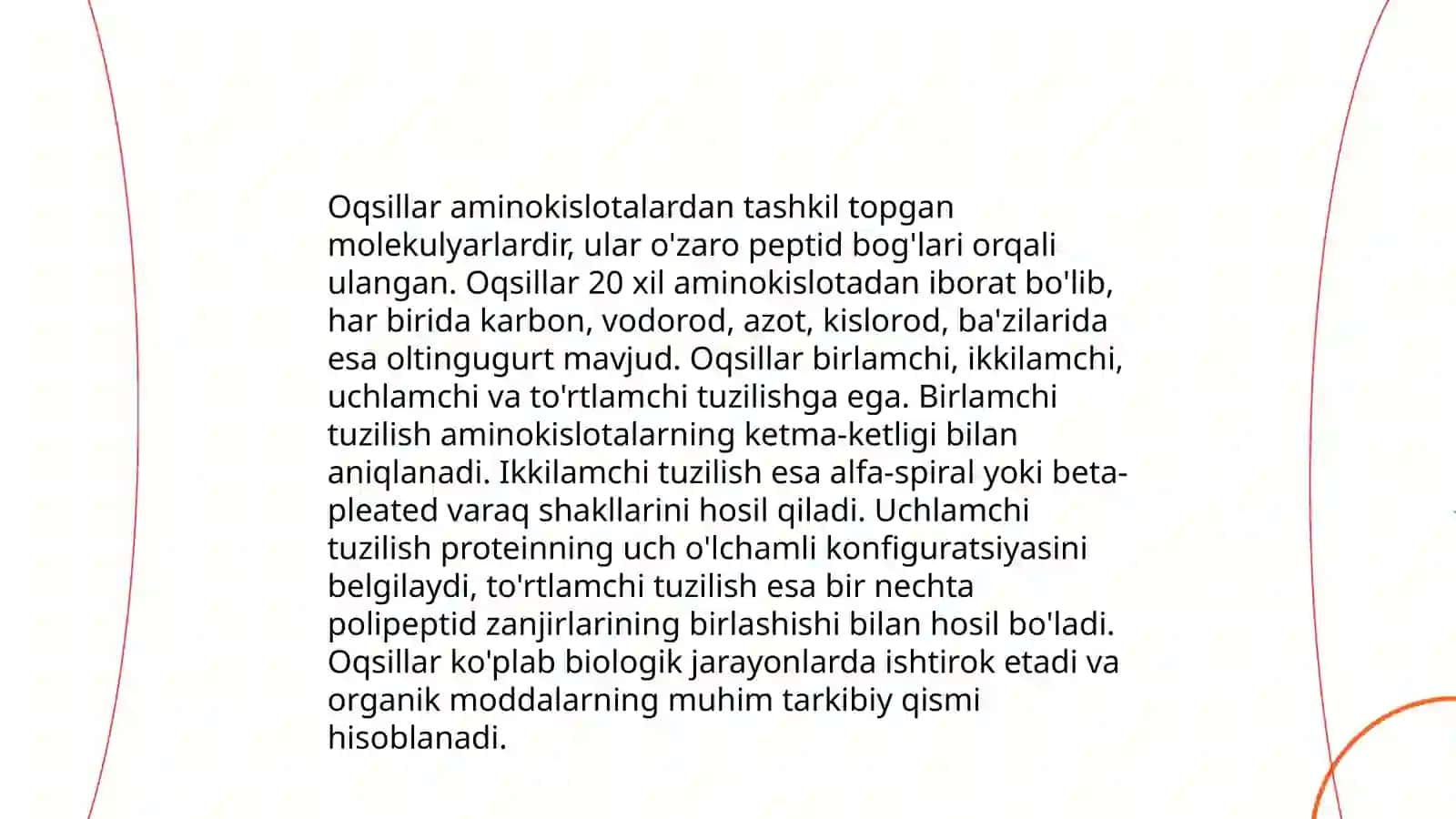 Oqsillar. Oqsillarning xossalari 4