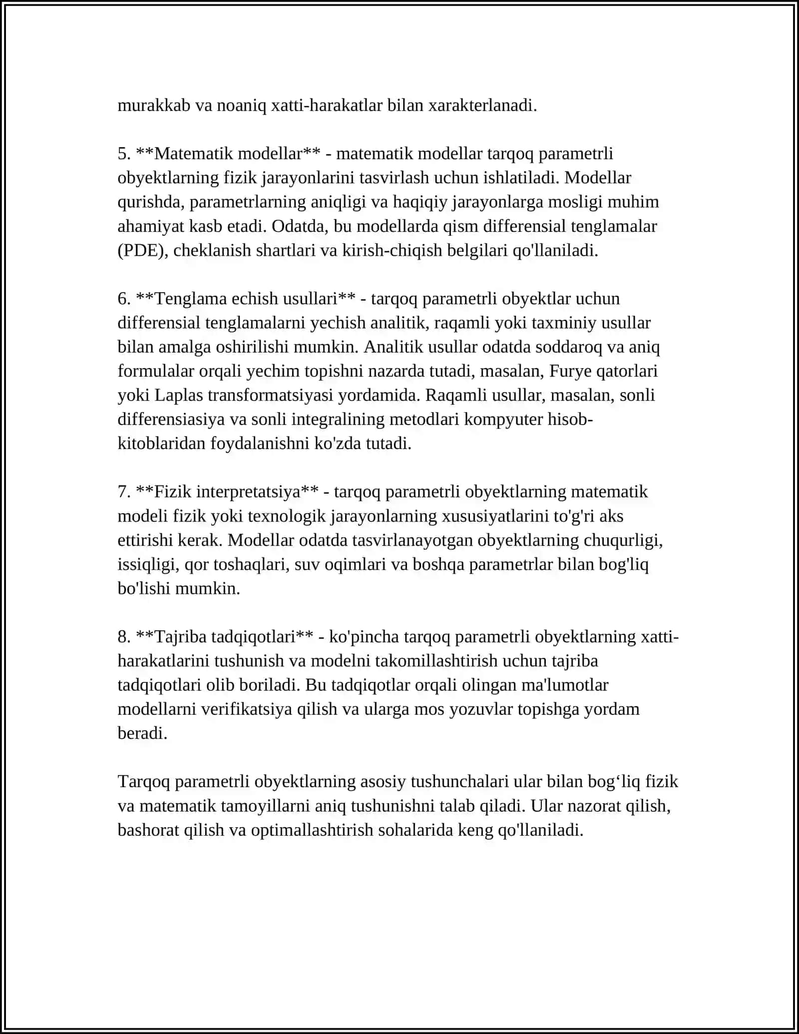 TARQOQ PARAMETRLI OBYEKTLARNI IDINFIKATSIYALASH 4