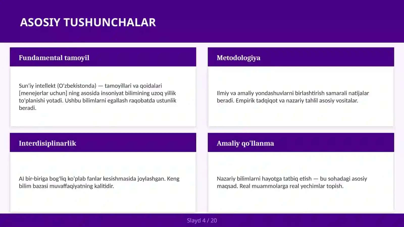 Sun'iy intellekt (O'zbekistonda) — tamoyillari va qoidalari [menejerlar uchun] 4
