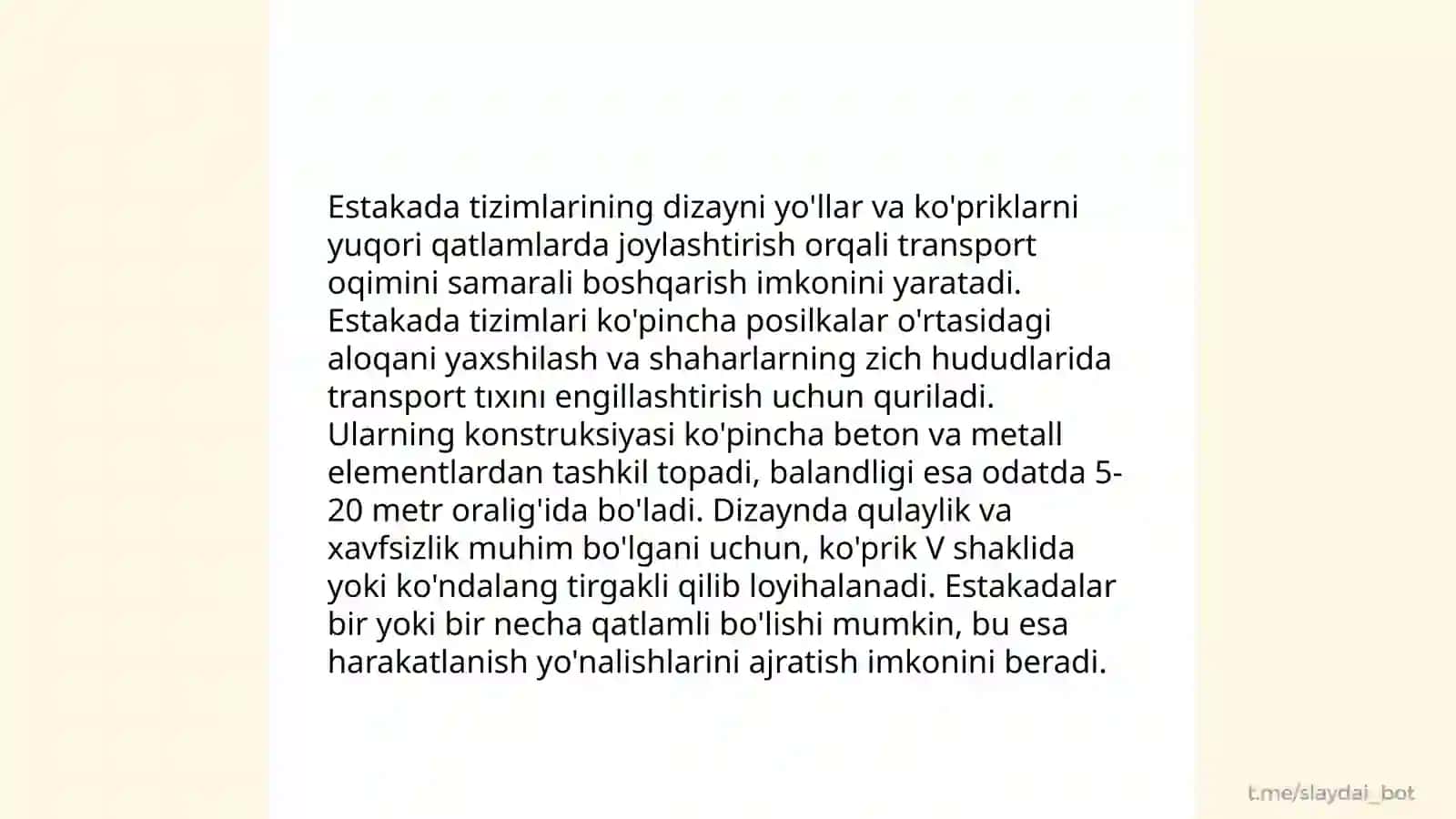 Yo'l o'tkazgich va estakada arxitekturasi 4