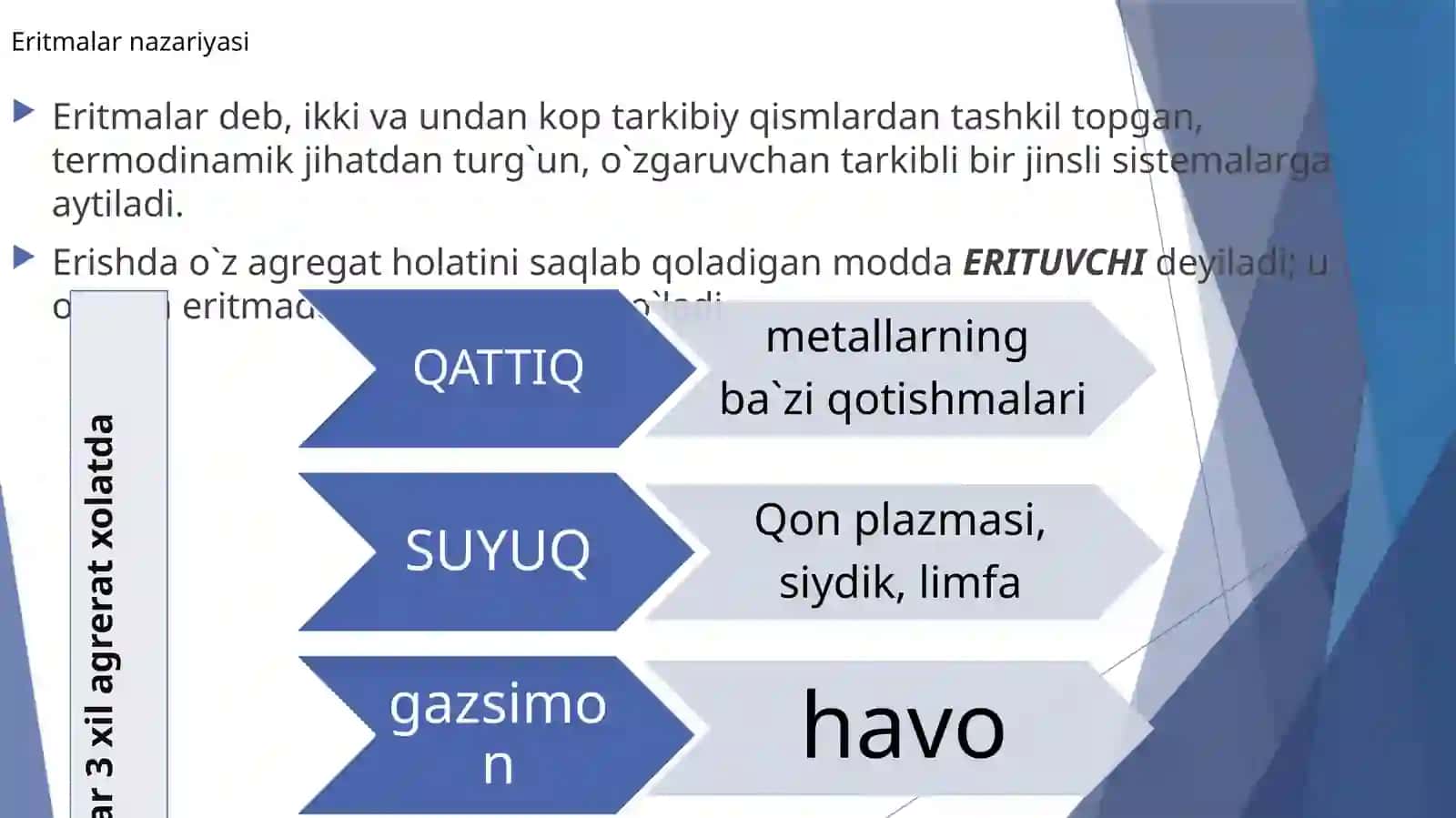 Eritmalar. Eritmalarning kolligativ hossalari. 4
