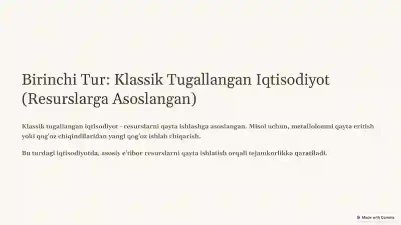 Tugallangan Iqtisodiyot 4