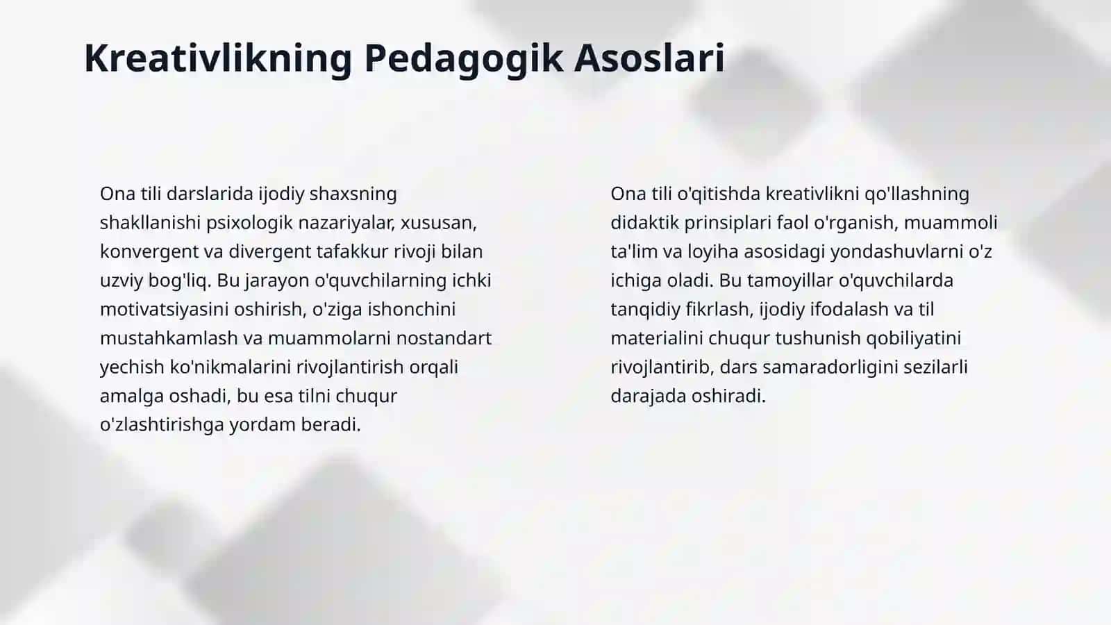 Ona tili darslarida kreativ yondashishning pedagogik ahamiyati 4