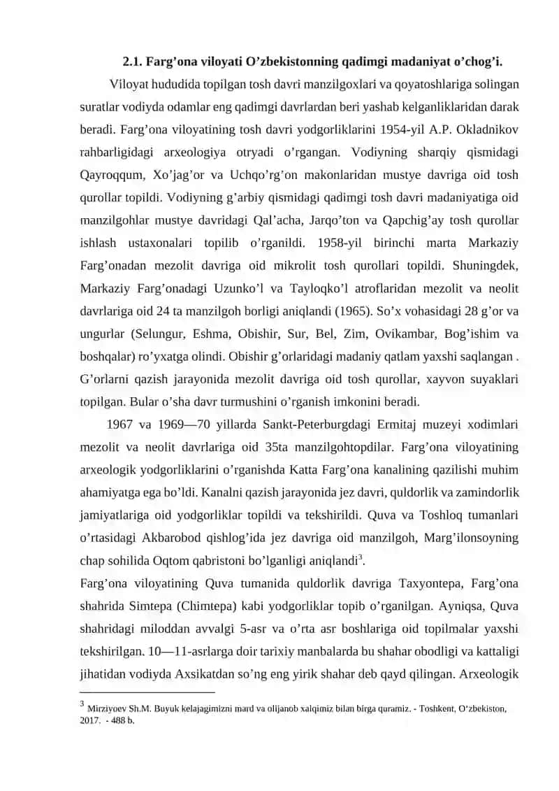 FARG’ONA VODIYSI ARXEOLOGIK YODGORLIKLARI 4