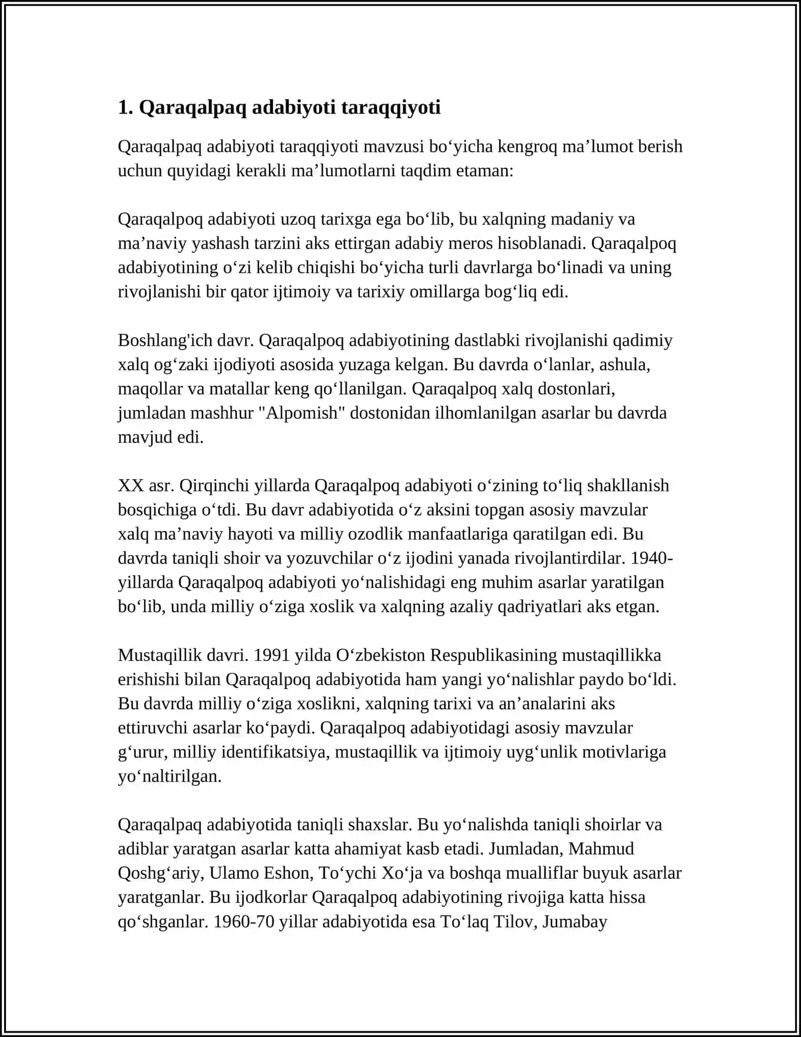 QARAQALPAQ MEMLEKETLIK UNIVERSITETI QAZAQ FILOLOGYASI 4