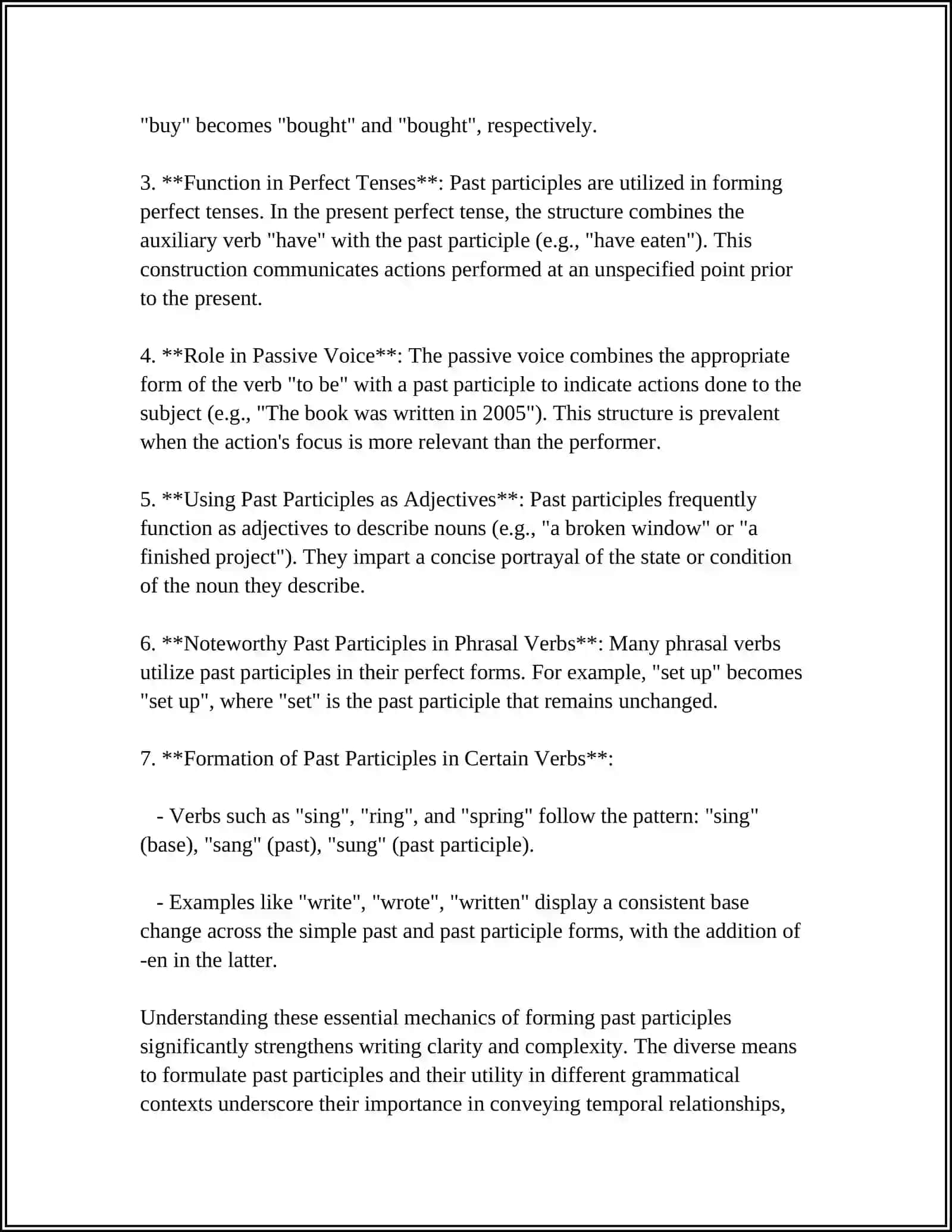 Formation of Past Participles 4