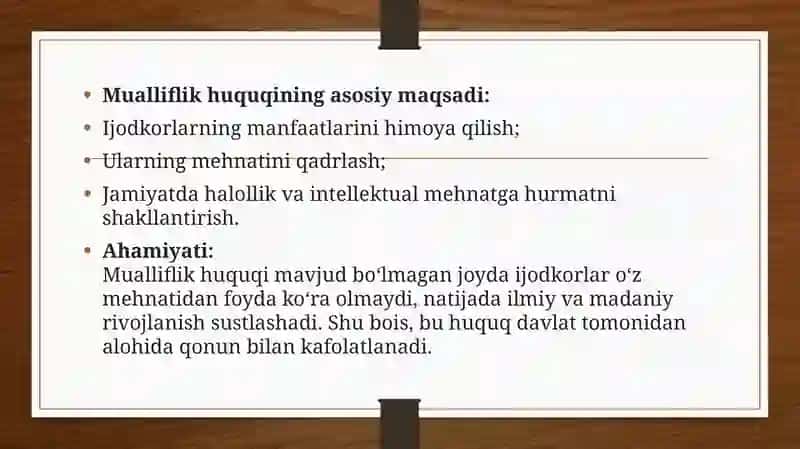Mualliflik huquqi va uning turlari 4