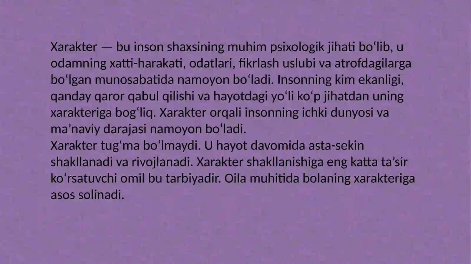 Xarakter tuzilishi va xususiyatlari 4