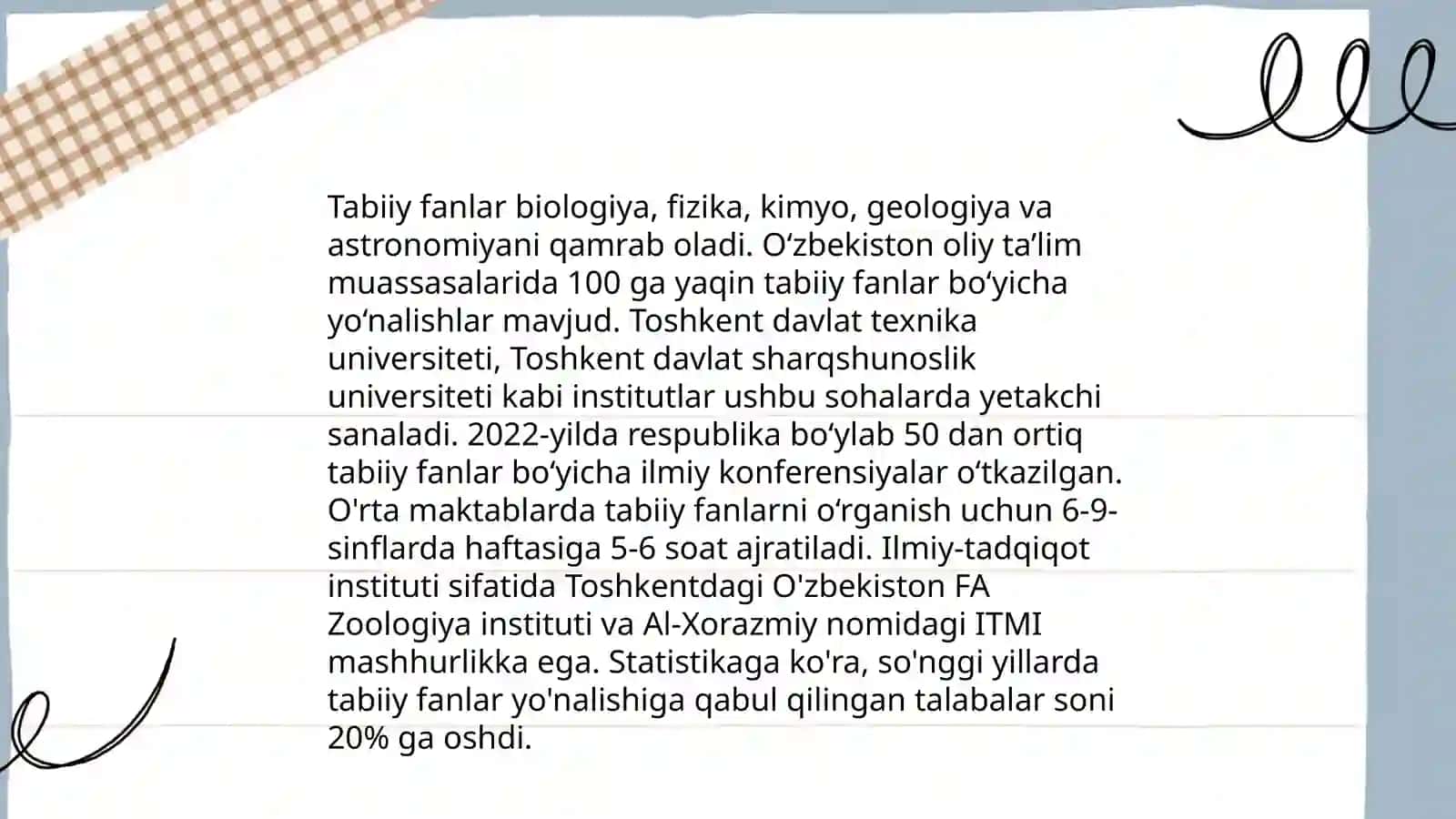 Tabiiy fanlar va uni óqitish metodikasi 4