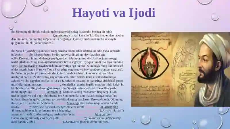 Abu Ali ibn Sinoning hayoti, ijodi va faoliyati 4