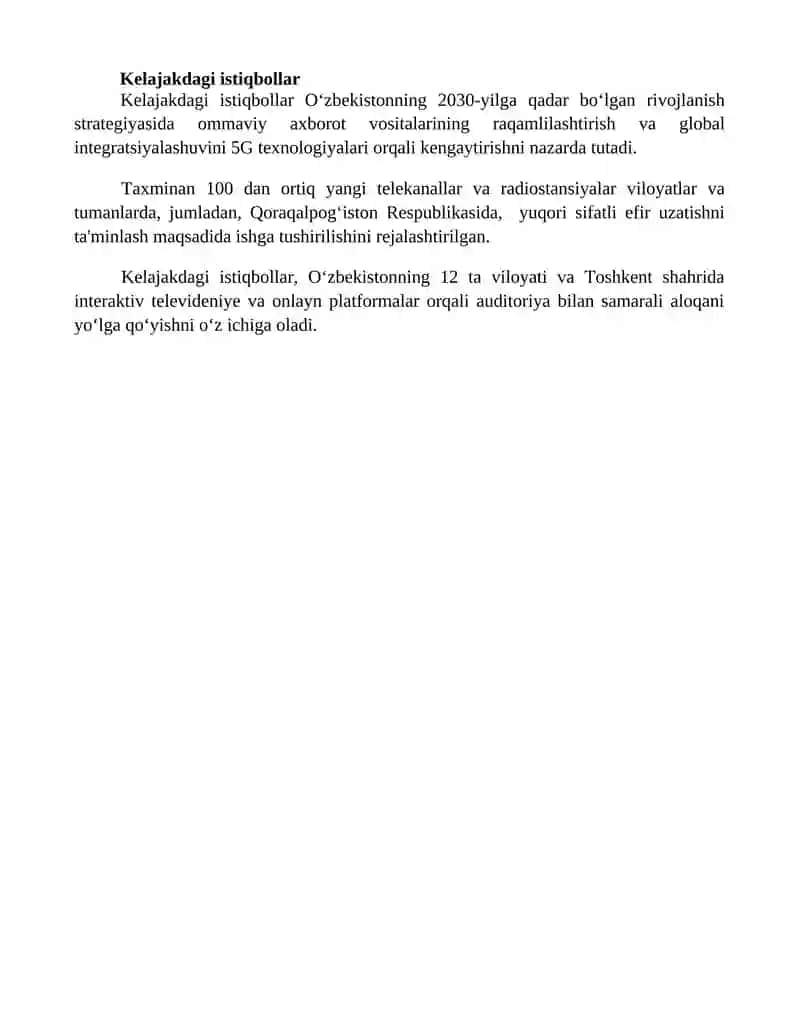 Ommaviy axborot vositalarining faoliyati 4