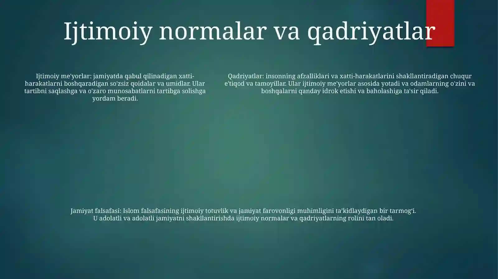 Jamiyat Falsafasi 4