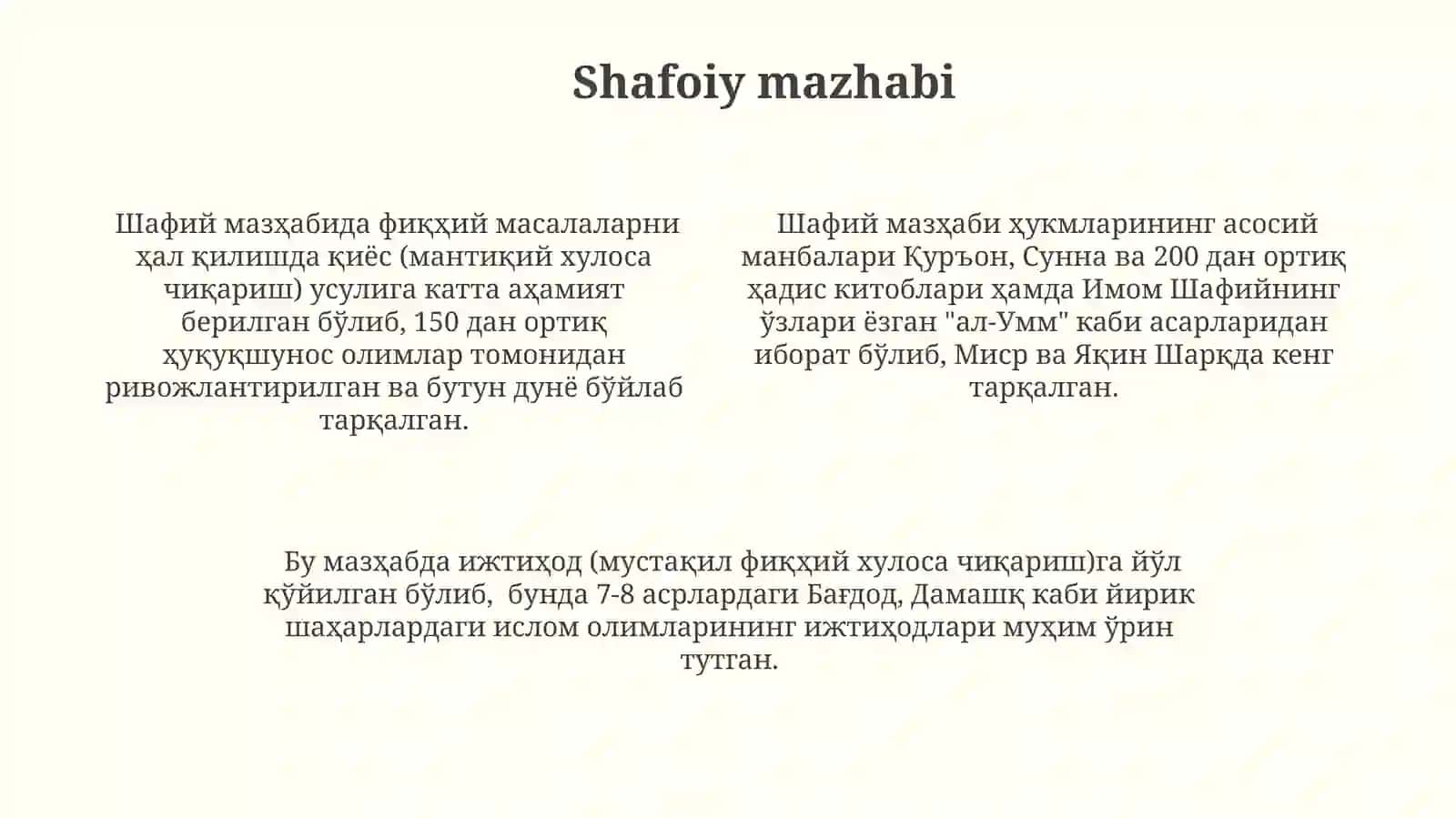 Islom fiqhiymaktablari 4