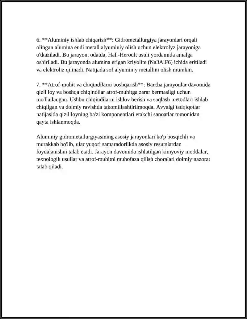 ALYUMINIY GIDROMETULLURGIYASI 4