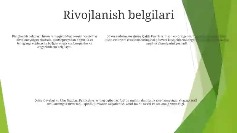 Odаm Embriogenezining Qaltis Davrlari 4