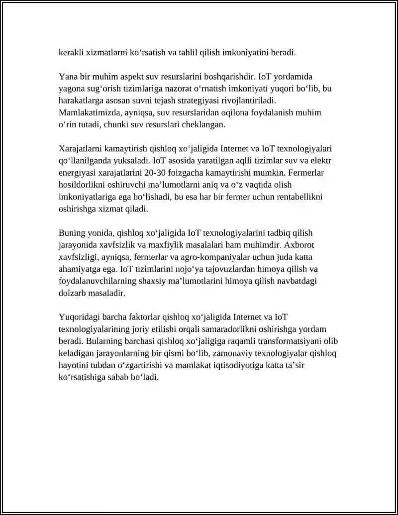 Qishloq xo‘jaligida Internet va IoT 4