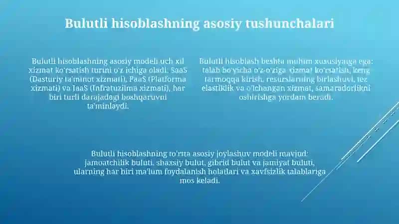 Bulutli hisoblashlar (Cloud compyuting) va ularning asosiy tushunchalari 4
