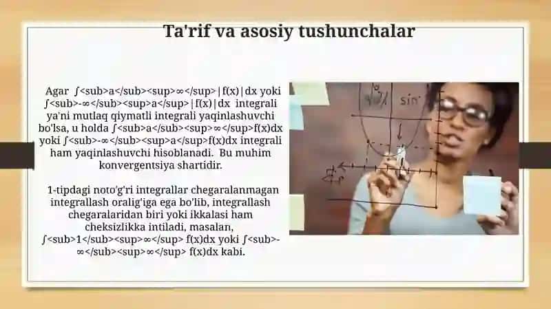 Birinchi tip xosmas integrallar 4