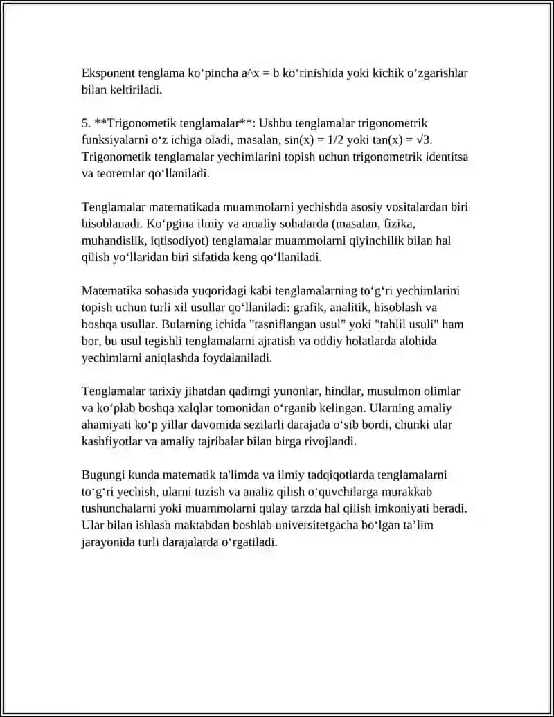2-SINF ÕQUVCHILARIGA TENGLAMALAR MAVZUSINI ÒQITISH METODIKASI 4
