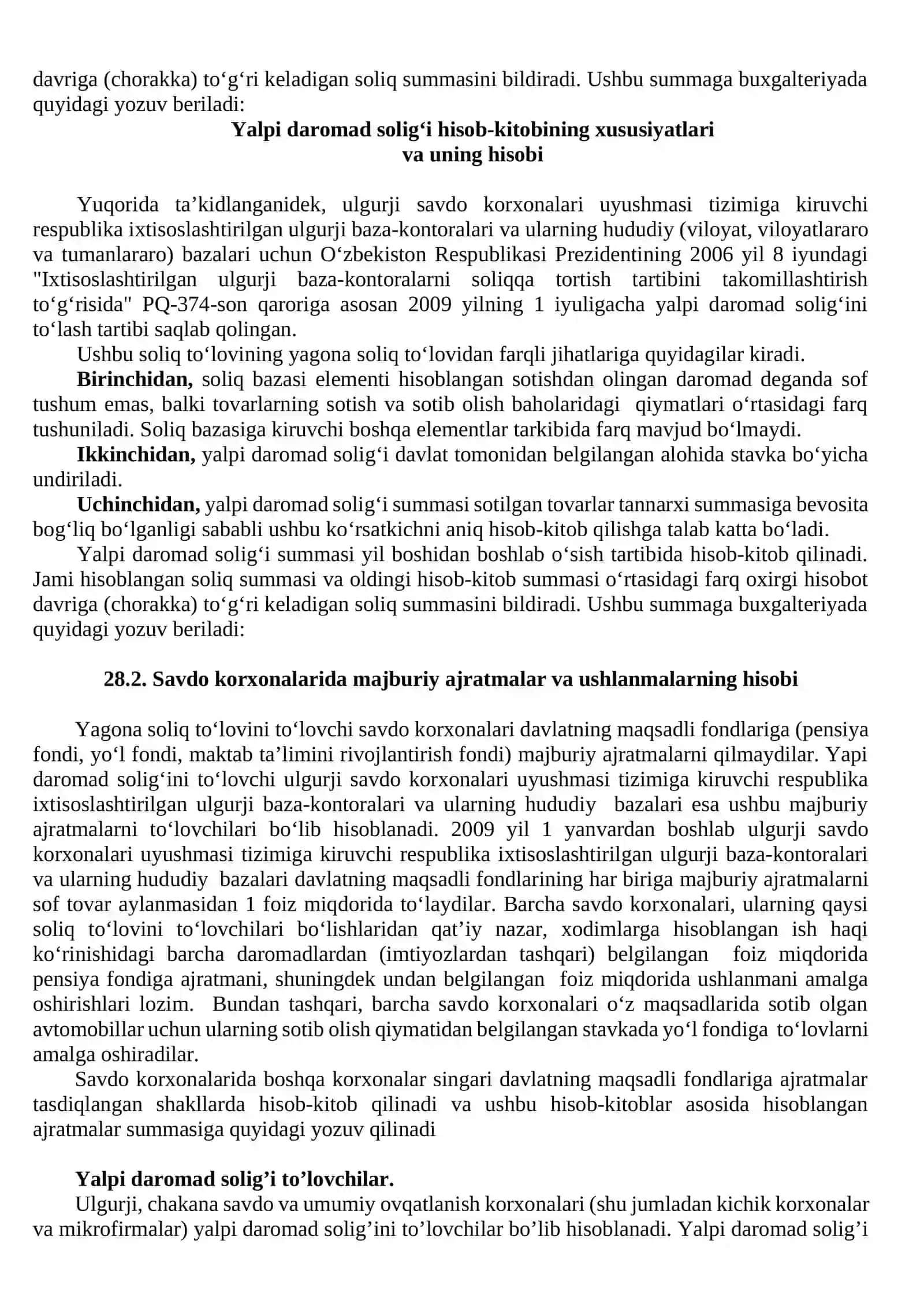 Savdo va umumiy ovqatlanish korxonalarini soliqqa tortish 4