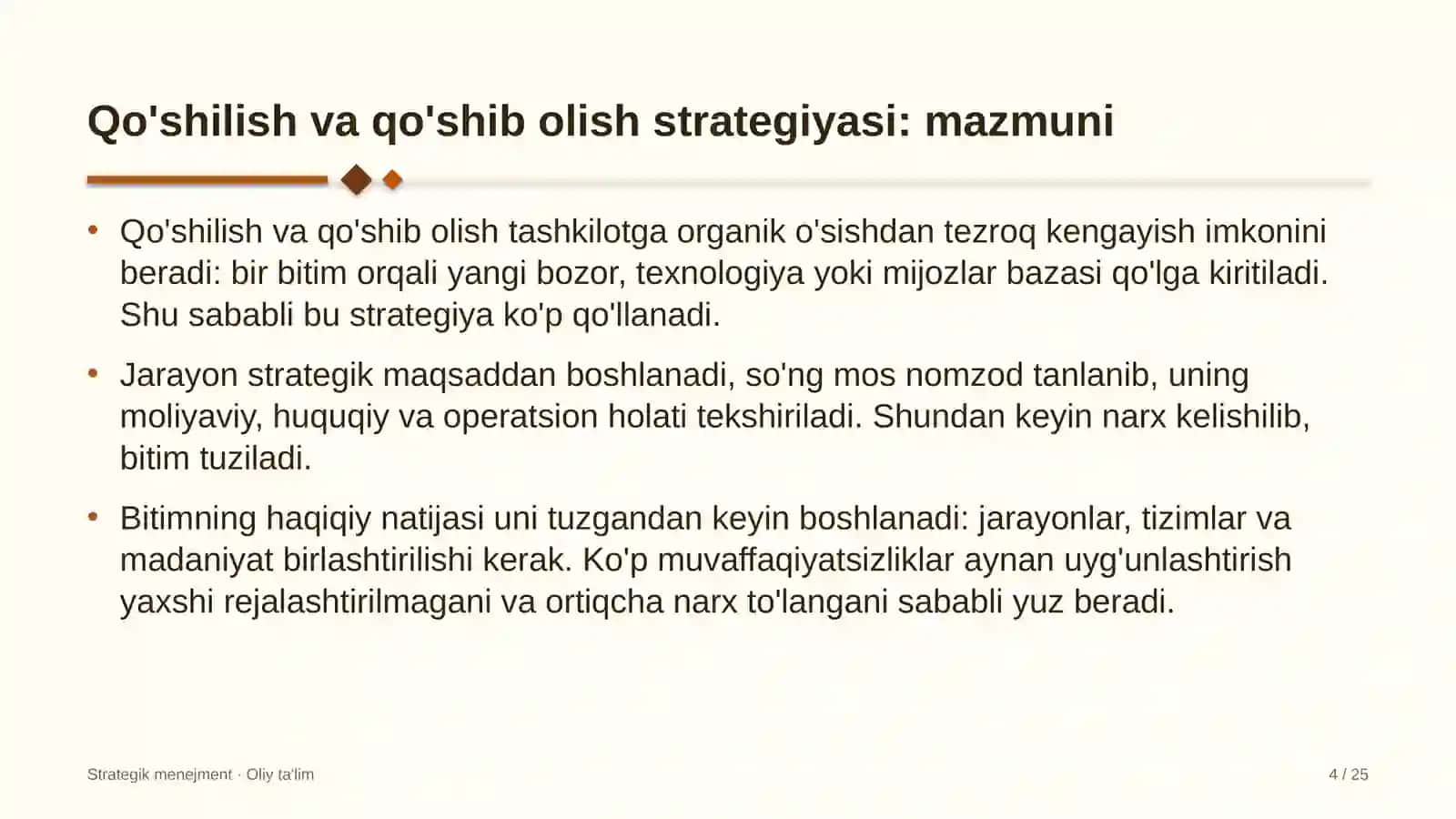 Strategik Menejment · Oliy Ta'limg 4
