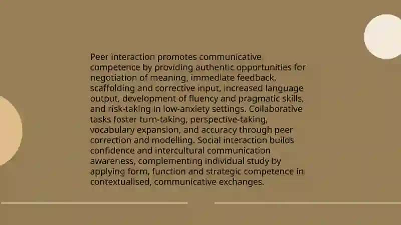 The role of individual work and varied interactions in Language learning 4