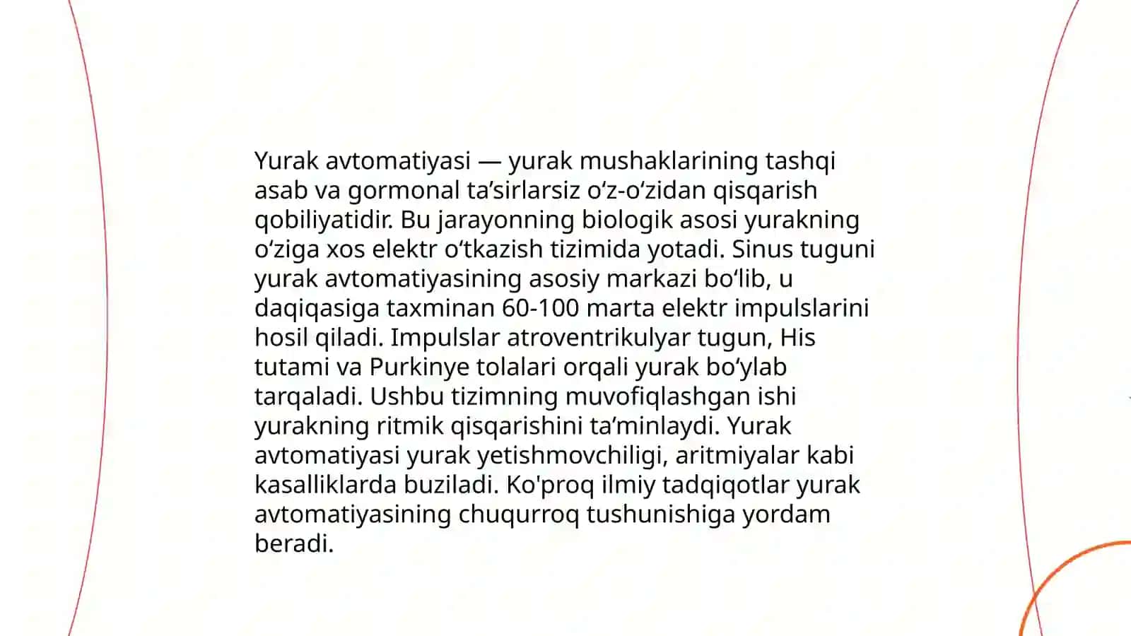 Yurak avtomatiyasining rivojlanishi 4