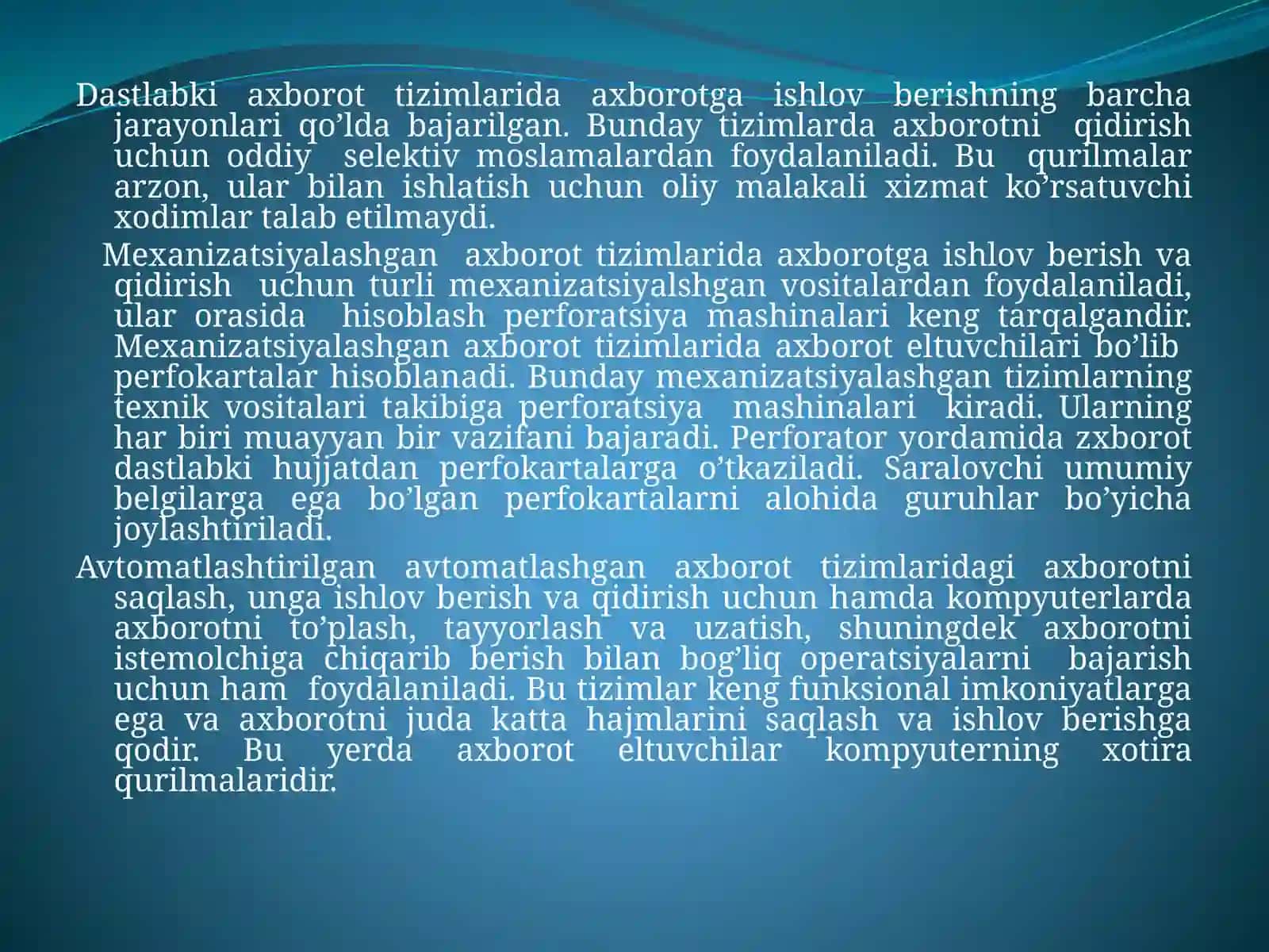 Axborot tizimlari 4