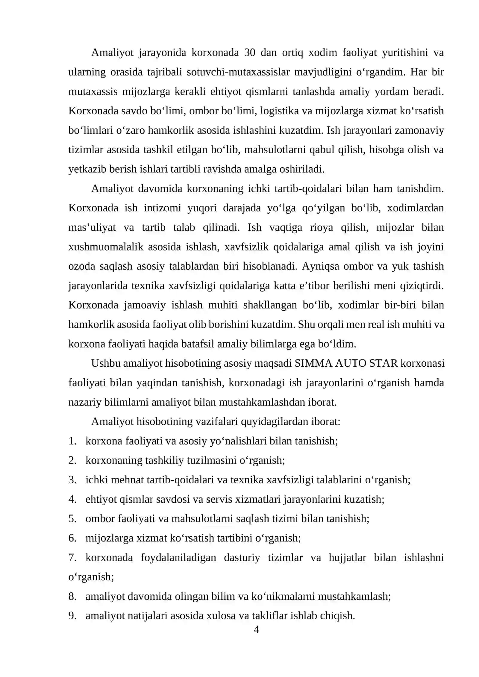 SIMMA AUTO STAR KOMPANIYASI 4