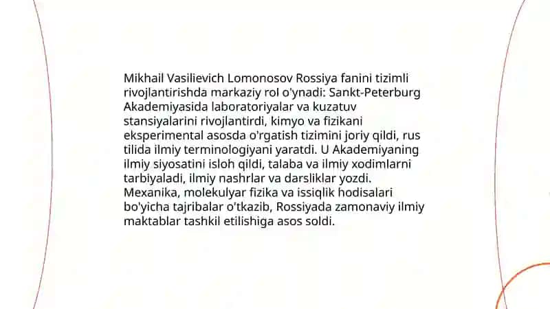 M.V. Lomonosovning hayoti va ilmiy merosi 4