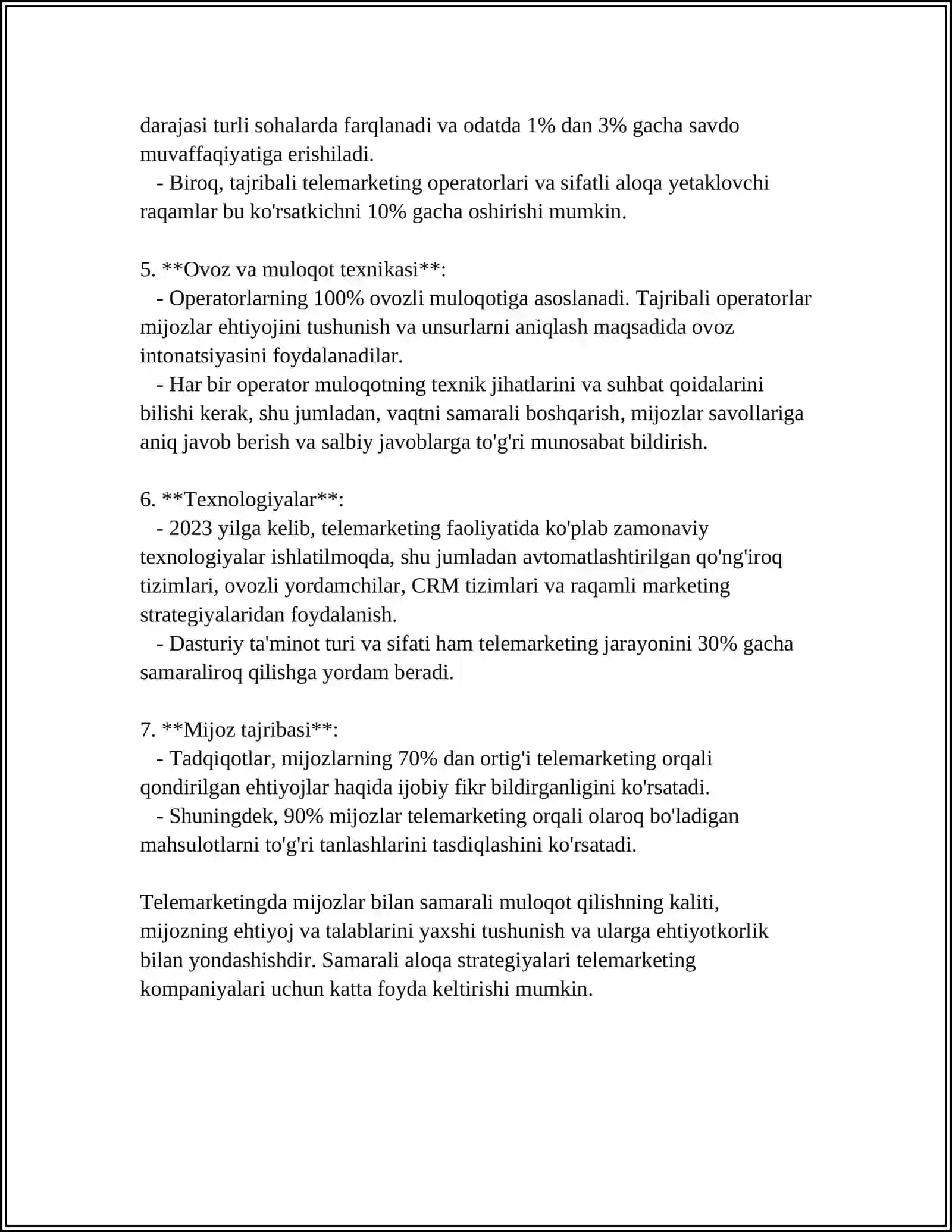 TELEMARKETING 4
