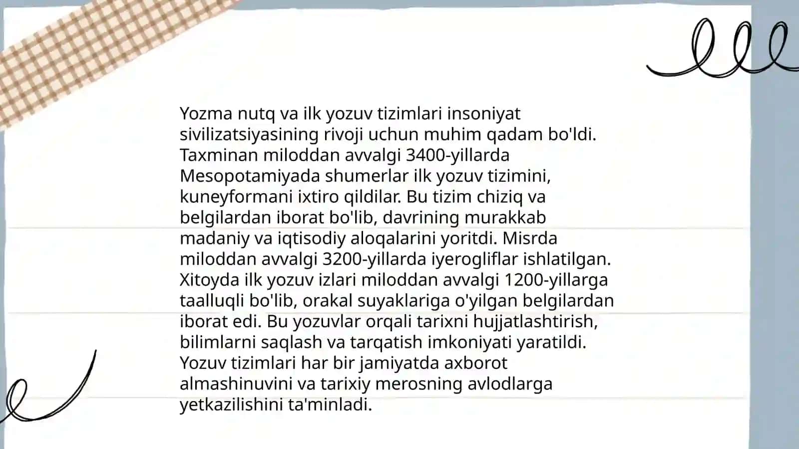 Yozma nutqining tarixiy ildizlari 4