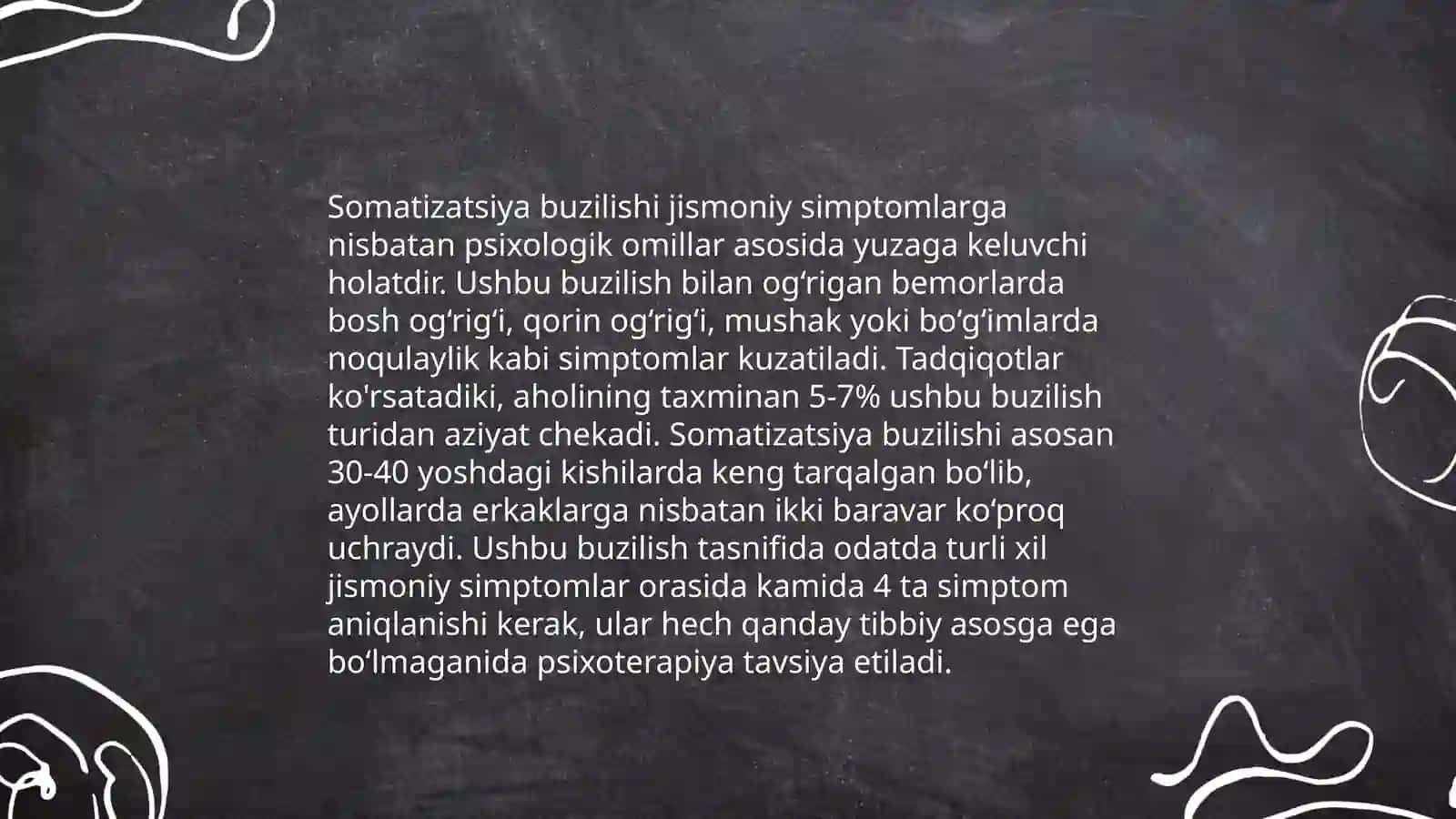 Somatoform buzilishlar tasnifi 4