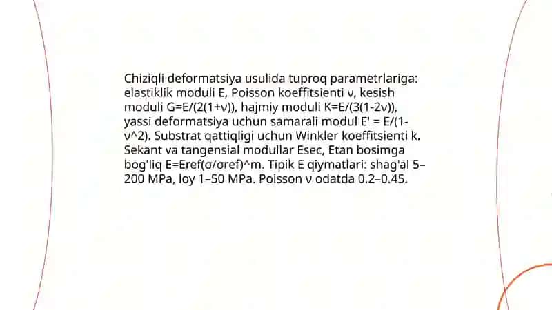 Cho'kishni chiziqli deformatsiya usulida aniqlash 4