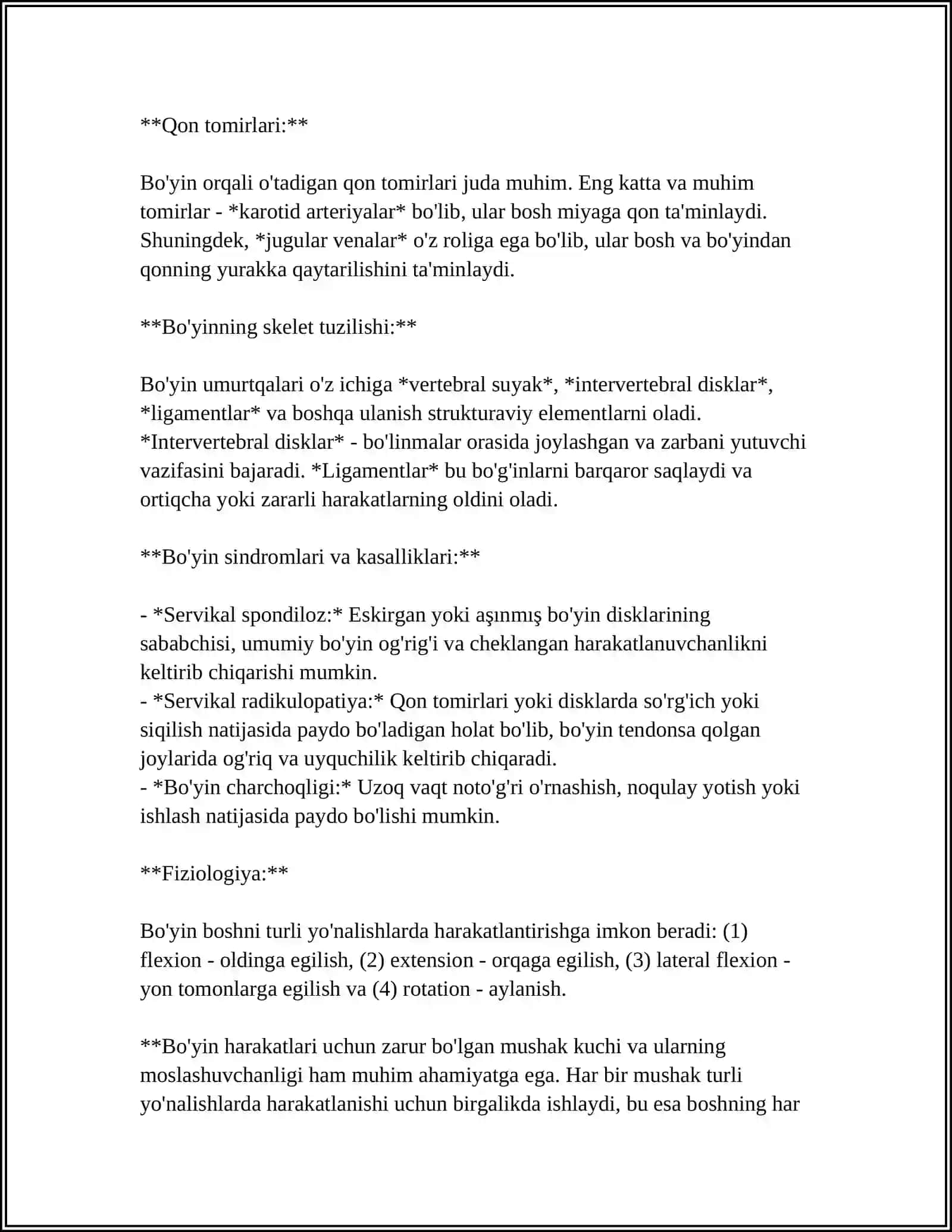 BÓYINNING ÓRTA,YON OQMALARI VA KISTALARI 4