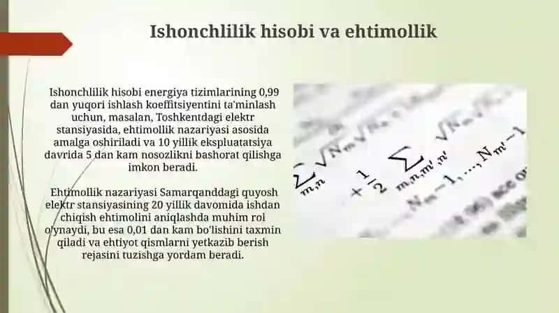 Energetikada ehtimollik nazariyasi 4