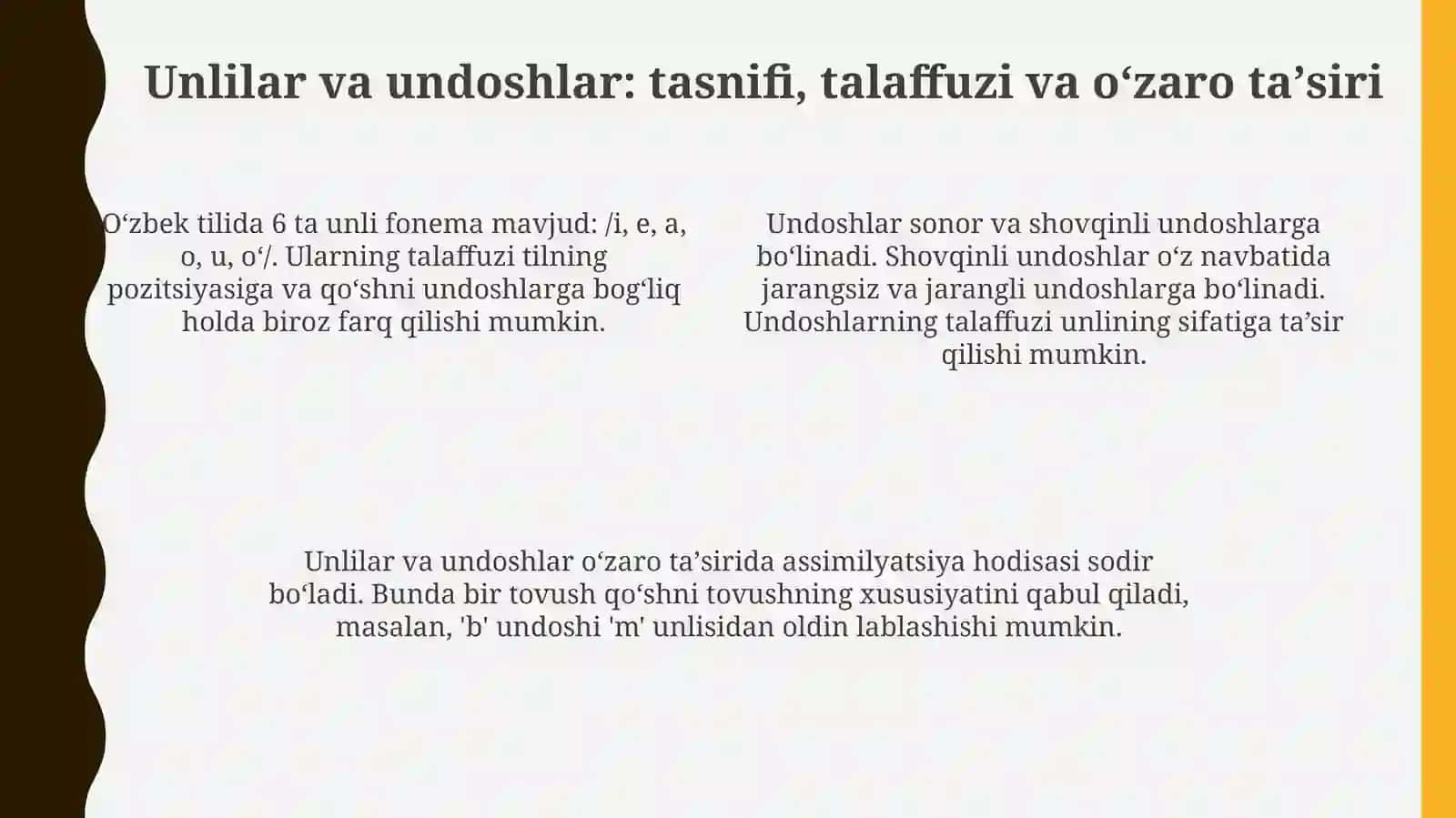 Oʻzbek tilining fonetik tizimi 4