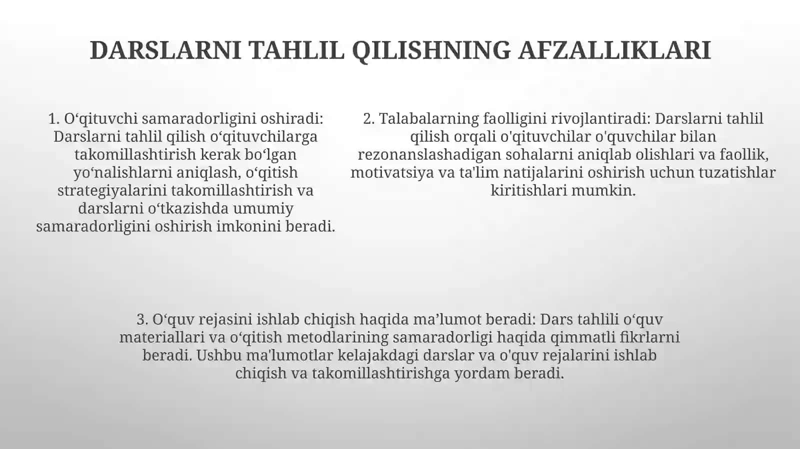 Dars Tahlili, Maqsad Va Vazifasi 4