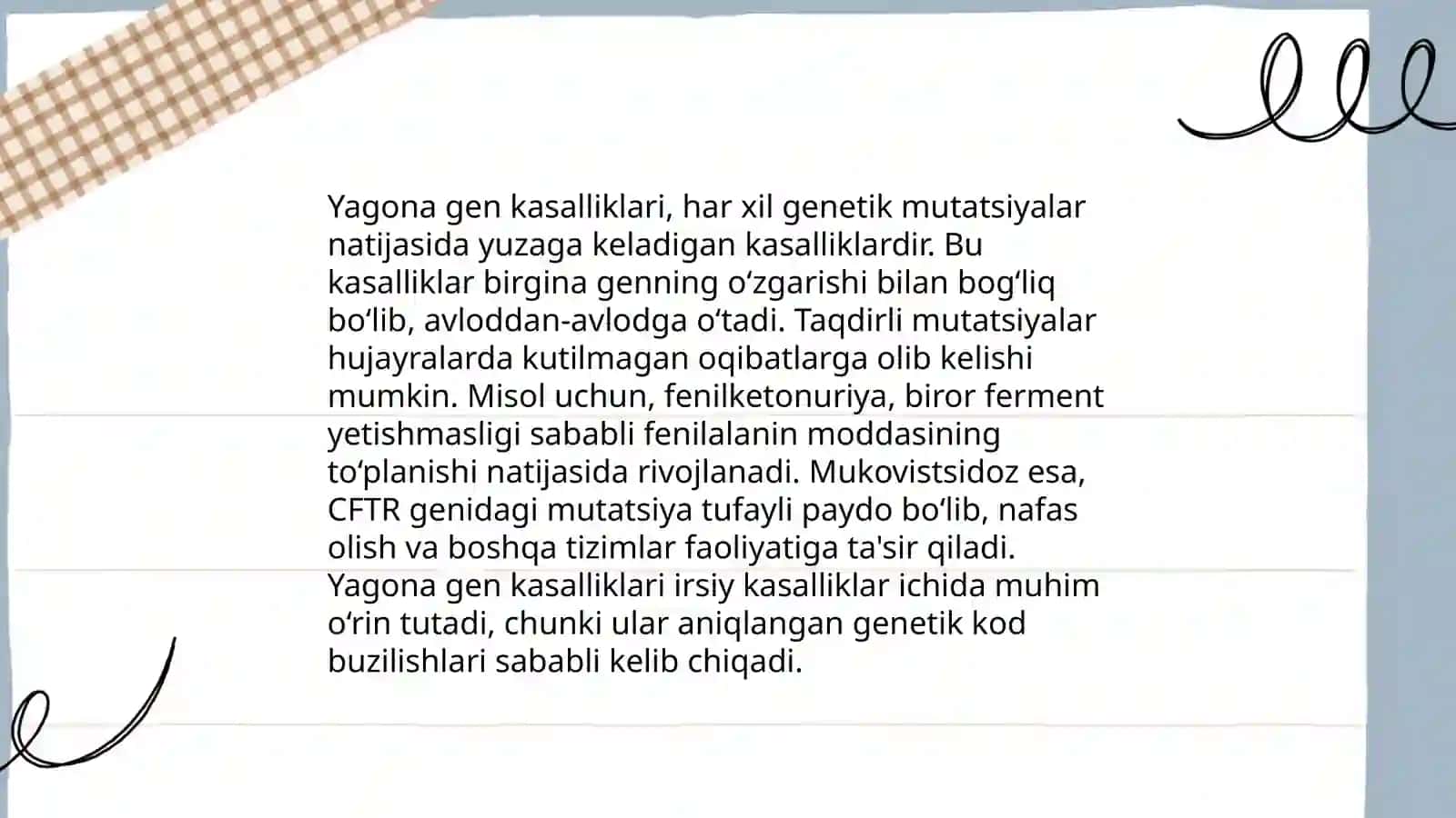 Genetik va irsiy kasalliklar turlari ularning kelib chiqish sabablari 4